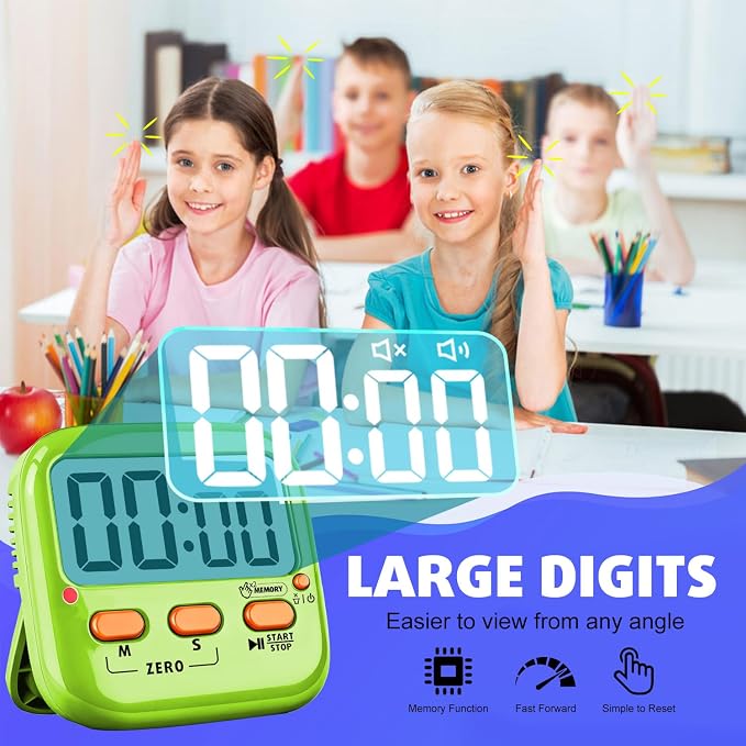 2 Pack Digital Timer for Kids, Magnetic Kitchen Timers for Cooking, Oven Baking - Image 6