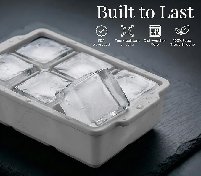 KitchFort Large Silicone Ice Cube Tray, Easy Release 2" Big Ice Cubes - Image 2