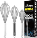 HOTEC 4 Pieces Stainless Steel Whisks Set Wire Whisk Balloon Whisk Egg Beater by Hotec