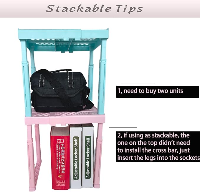 Svartur Adjustable Locker Shelf Pink Height and Width Adjustable Locker - Image 7