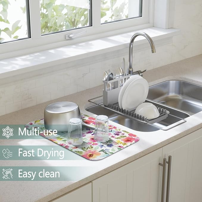 Dish Drying Mat for Kitchen Counter 2 Pack - Image 2