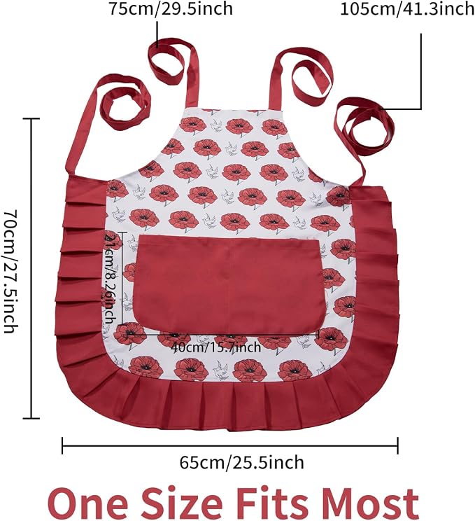 Vintage Floral Apron for Women - Image 6