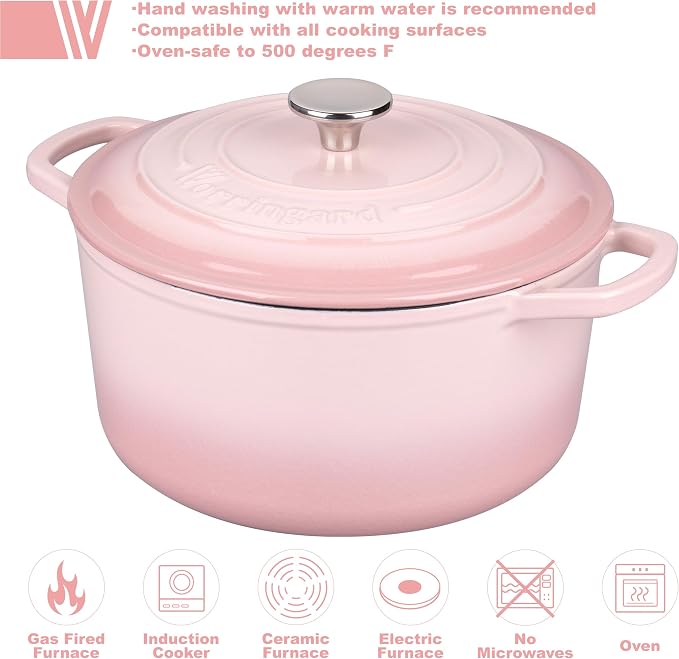 VORRINGARD Enameled Cast Iron Dutch Oven Pot - Image 3