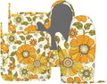 Retro 70s Style Flower Oven Mitts and Pot Holders Sets Silicone Kitchen Mitts by MIFSOIAVV