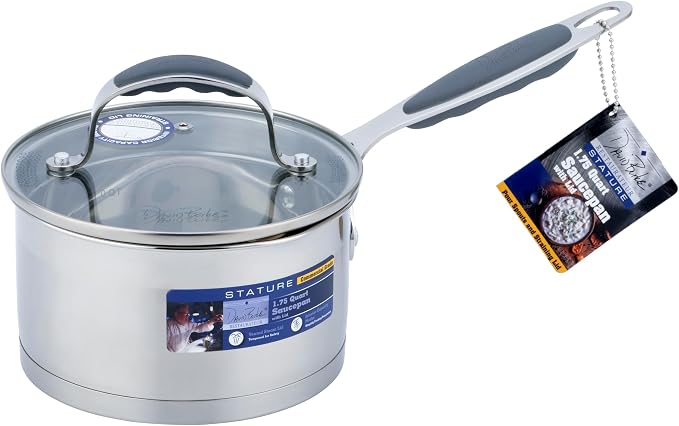 David Burke Stature Stainless Steel 1.75-Quart Sauce Pan by David+Burke
