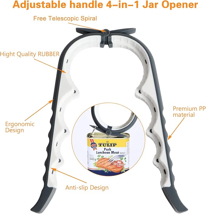 Jar Opener Bottle Opener for Weak Hands, 5-in-1 Multi-Function Can Opener - Image 5