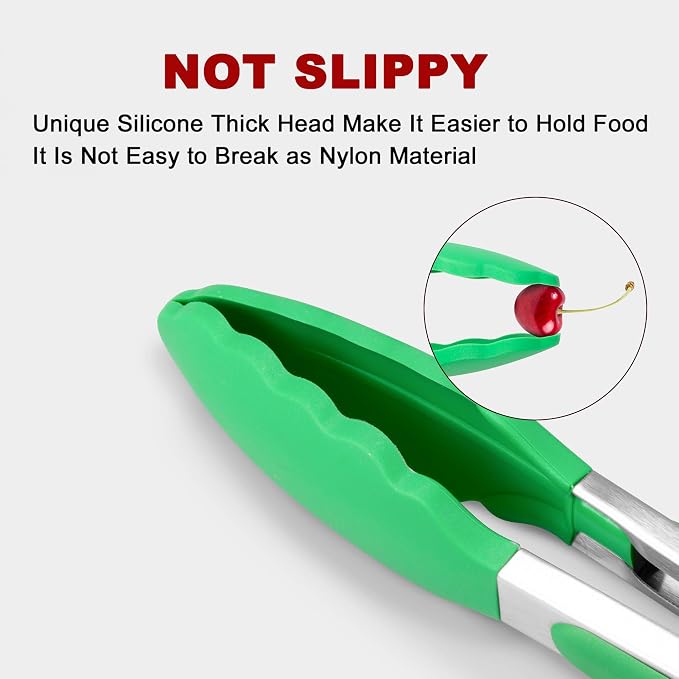 2 Pack Silicone Kitchen Tongs – 9" & 12" Set, Heat Resistant up to 500°F - Image 2
