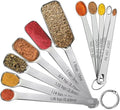 Stainless Steel Measuring Spoons Set of 11, Includes 6 Rectangular Measuring by YUNNKEEY