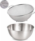 304 Stainless Steel Kitchen Colander Set, 3.5QT Colander by JULIPRO