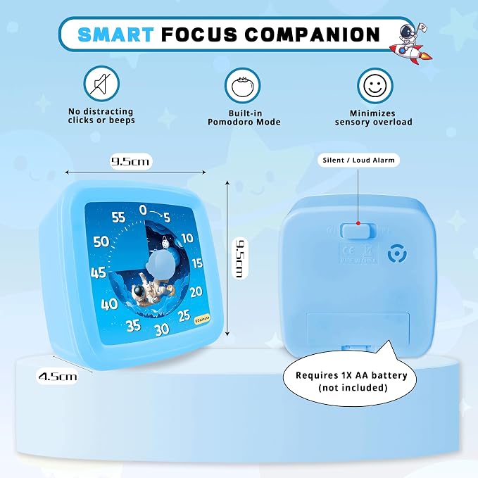 Visual Timer for Kids, 60-Minute Countdown Timer for Classroom Office Kitchen - Image 9