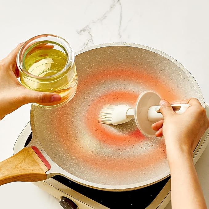 Retractable Oil Brush Dispenser, 2-in-1 Glass Olive Oil Bottle - Image 2