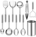 E-far Cooking Utensils Set, 10-Piece Stainless Steel Kitchen Utensils by E-far