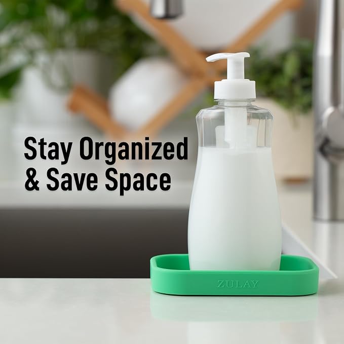 Zulay Kitchen Small Silicone Sponge Holder – Space-Saving Sink Organizer Tray - Image 6