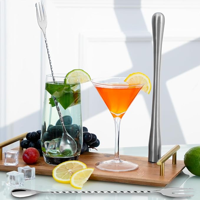 BRIOUT 2 Pcs Bar Spoon, 12 Inches Long Handle Drink Stirrer, Stainless Steel - Image 6