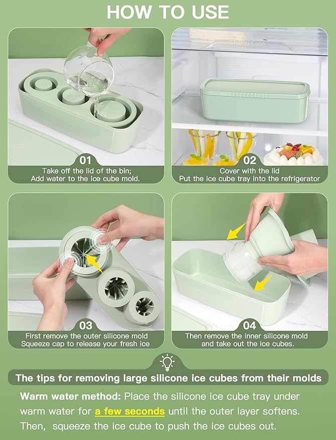 Ice Cube Tray for Tumbler Cup 30Oz-40Oz, Easy Fill and Release Ice Maker for - Image 5