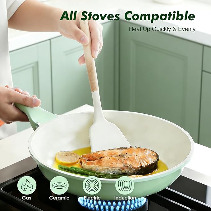 SENSARTE Nonstick Ceramic Frying Pan 9.5-Inch, Healthy Non Toxic Skillet - Image 5