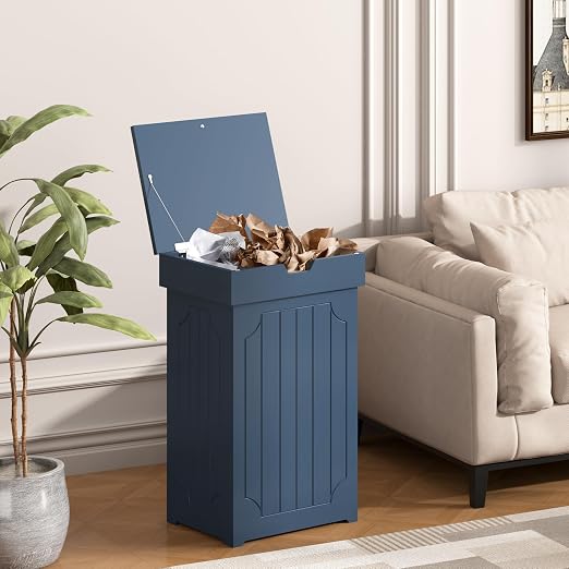 Function Home Trash Can Cabinet, 13 Gallon Kitchen Garbage Can, Wood Recycling - Image 4
