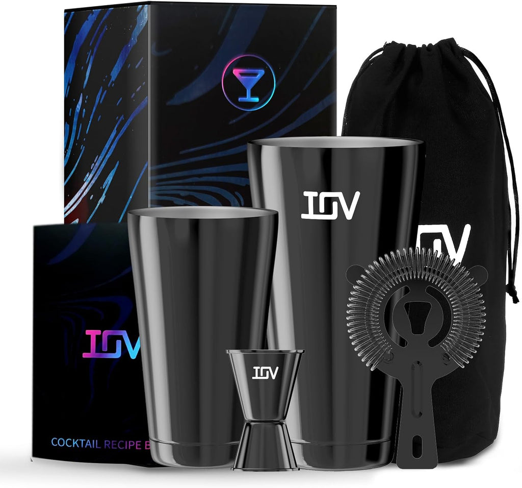 IOV Boston Cocktail Shaker Bar Set, Bartender Kit Drink Mixer Set with