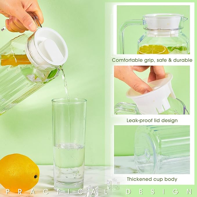 Panitay 2 Pcs 68 Ounces Plastic Pitcher - Image 3