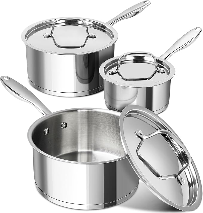 MICHELANGELO Stainless Steel Saucepan Set by Michelangelo