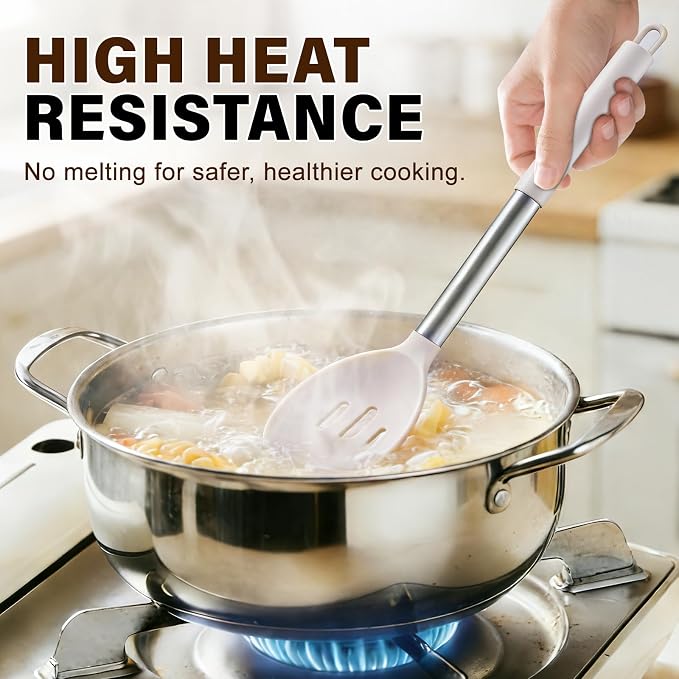 5Pcs Silicone Cooking Utensils Set, Heat Resistant Kitchen Tools Include - Image 5