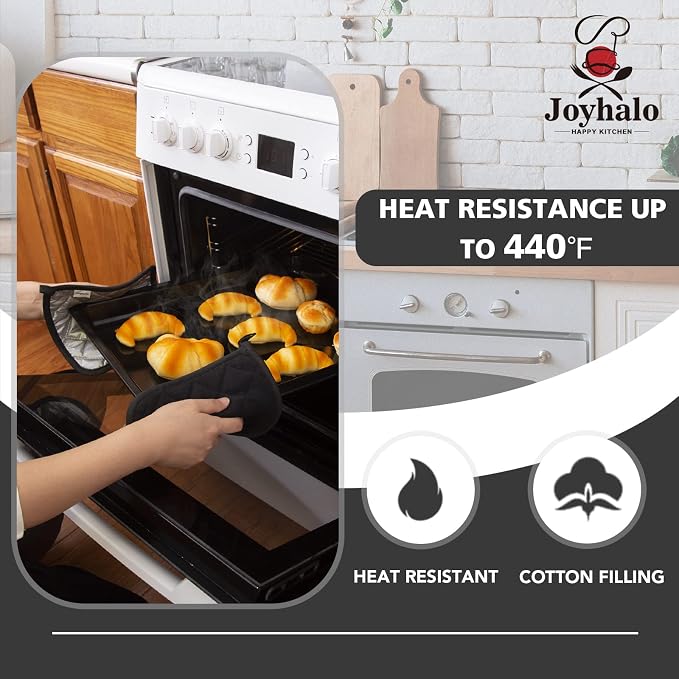 Joyhalo 6 Pack Pot Holders for Kitchen, Cotton Oven Holder - Image 3