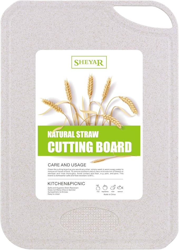Cutting Board for Kitchen, Wheat Straw Fiber Cutting Board, Dish Washer Safe by zzsbrm