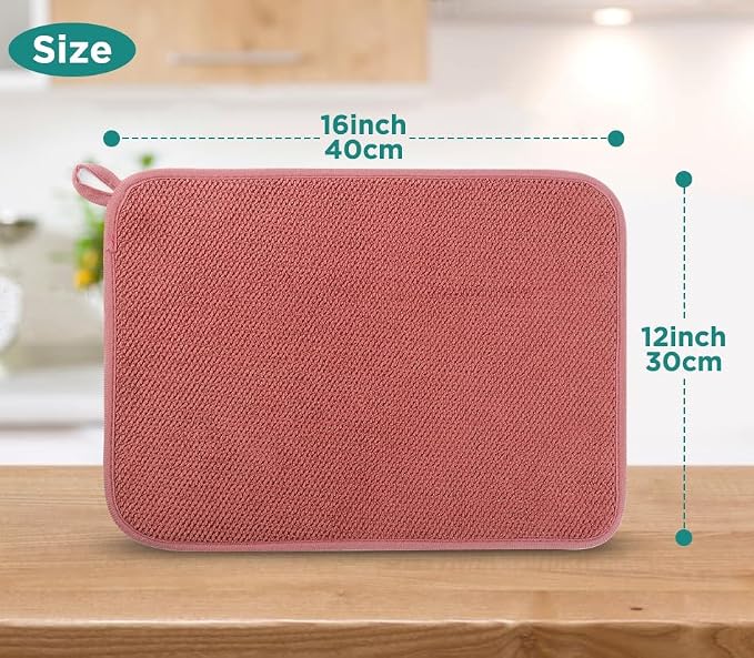 GeeRic Microfiber Dish Drying Mat, Super Absorbent Kitchen Dish Drying Pad - Image 2