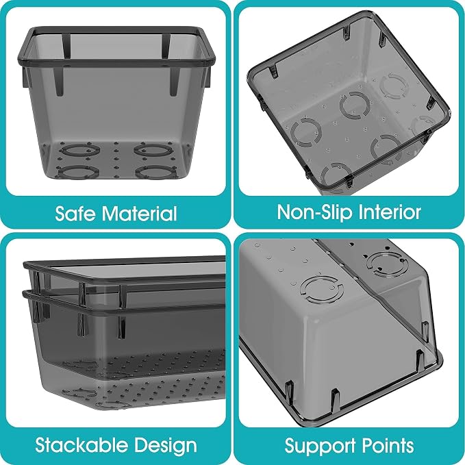 StorMiracle 33 PCS Clear Plastic Drawer Organizers Set, 4 Size Desk Drawer - Image 3