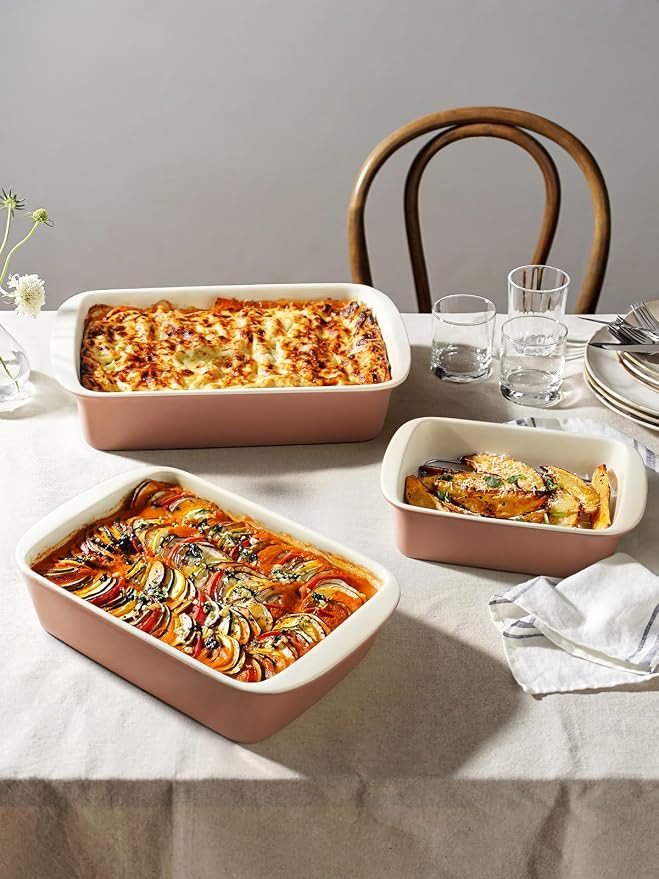 LE TAUCI Deep Casserole Dishes for Oven, 13.7”x9.6” Ceramic Baking Dish Set - Image 4
