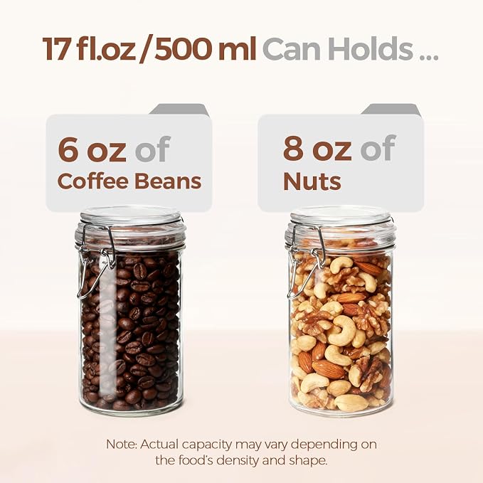 ComSaf 16oz Pint Jars with Airtight Lids, Cylindrical Glass Canisters - Image 3