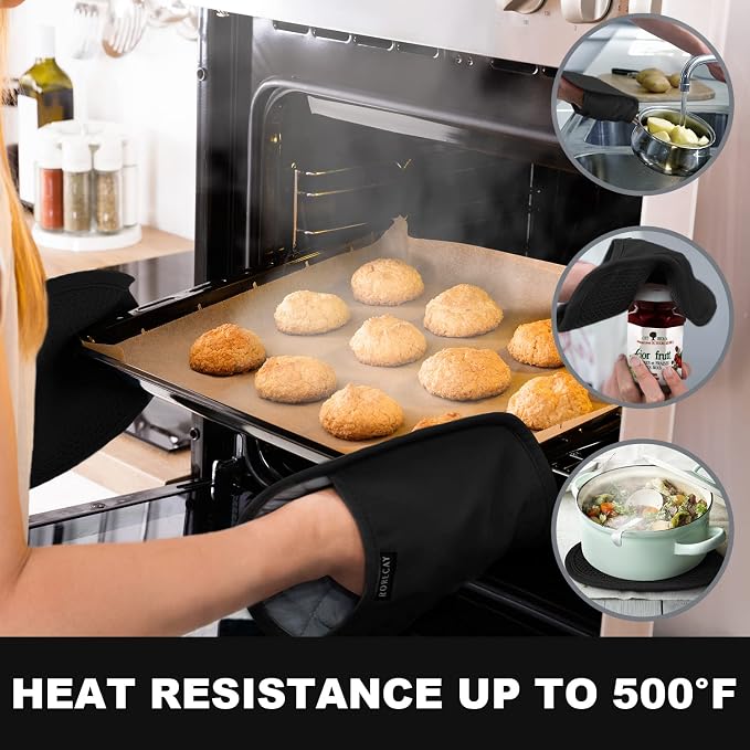 2-Pack Silicone Pot Holders for Kitchen Heat Resistant up to 500°F, Non-Slip - Image 2