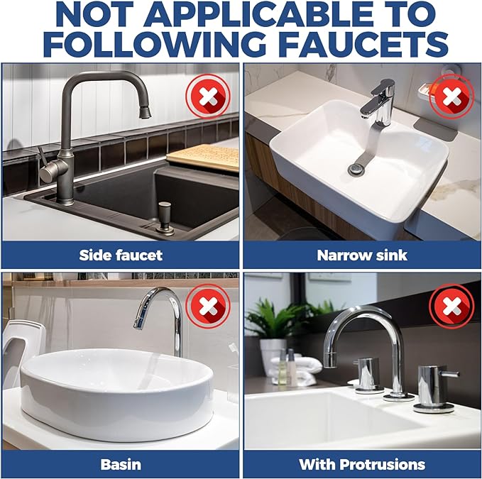 BFONS XL Silicone Faucet Handle Drip Catcher Tray, 18.1in x 5.7in x 0.79in - Image 5