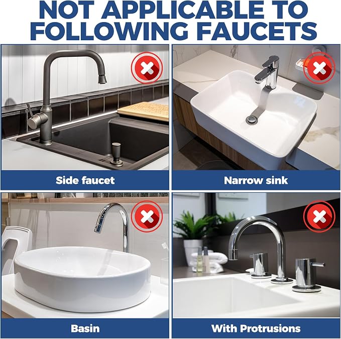 24" Splash Guard Plus Size Silicone Sink Faucet Drying Mat Handle Drip Catcher - Image 5