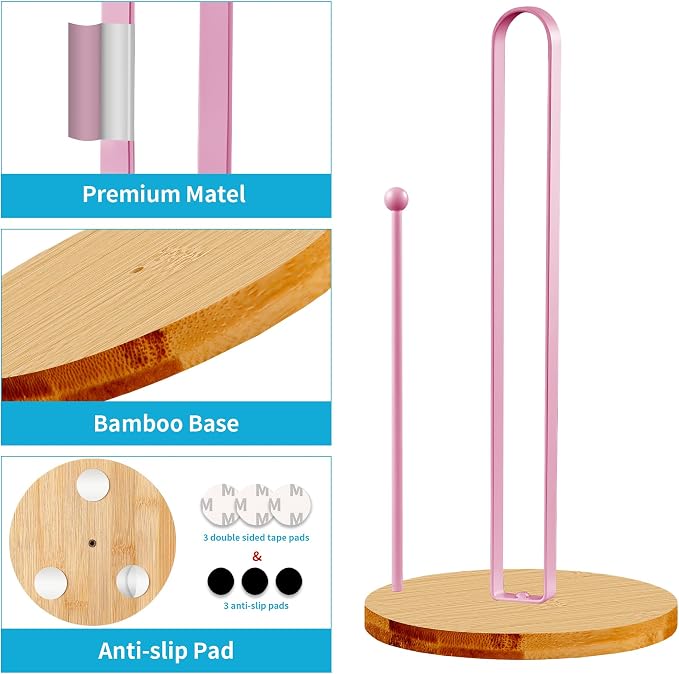 Wood Paper Towel Holder Countertop, TONLEA Kitchen Paper Towel Holder - Image 5