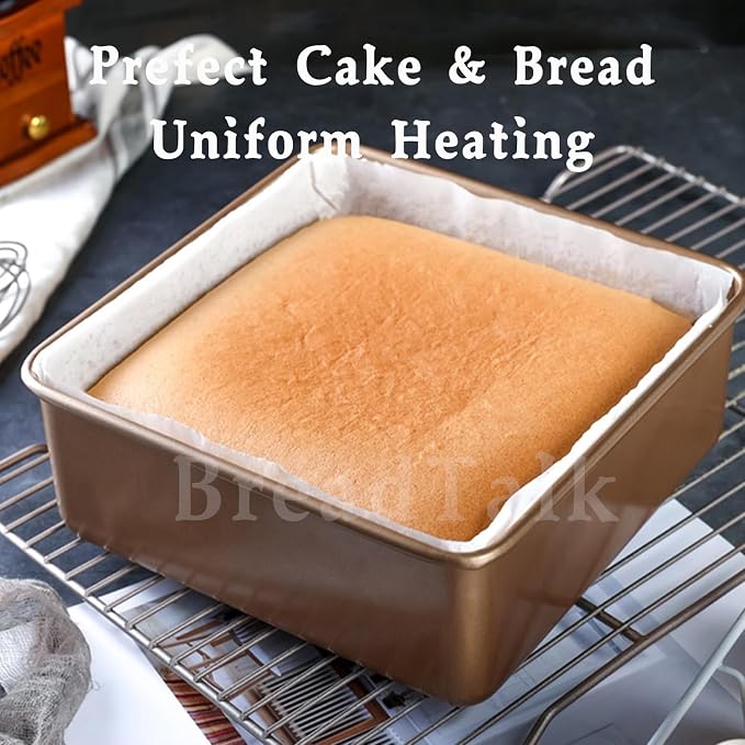 8 Inch Square Baking Pans Set, 2 Pieces Nonstick Cookie Sheet Pan, Non Toxic - Image 6