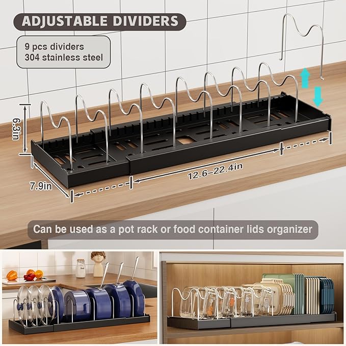 Magheo Expandable Food Storage Container Lid Organizers - Image 2