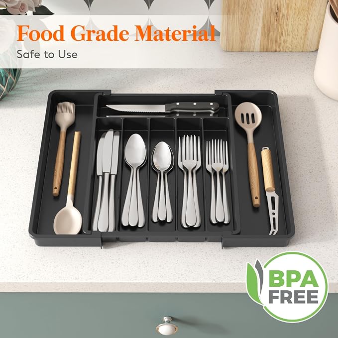 Lifewit Silverware Drawer Organizer, Expandable Utensil Tray - Image 8