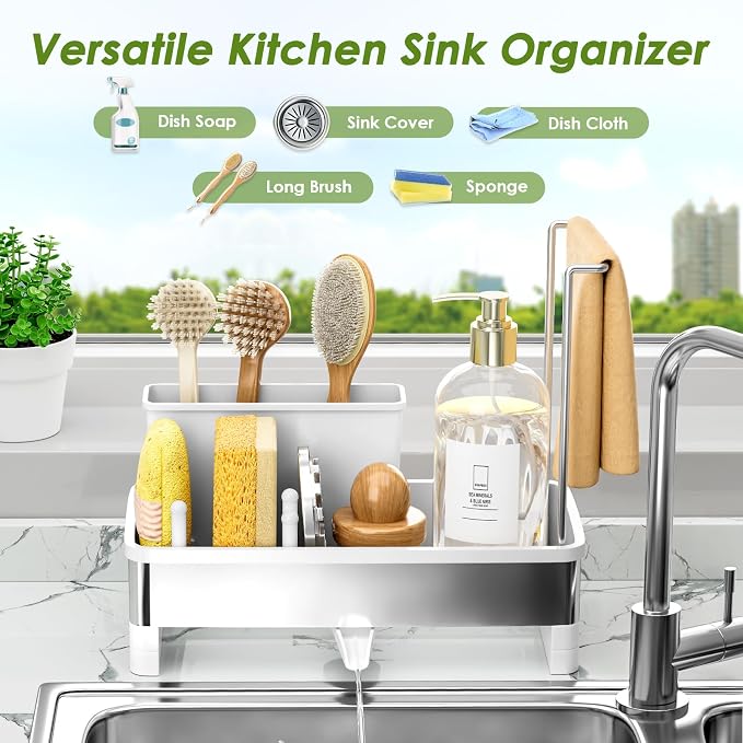 Ewaiira Stainless Steel Sink Caddy, Sponge Holder - Image 3