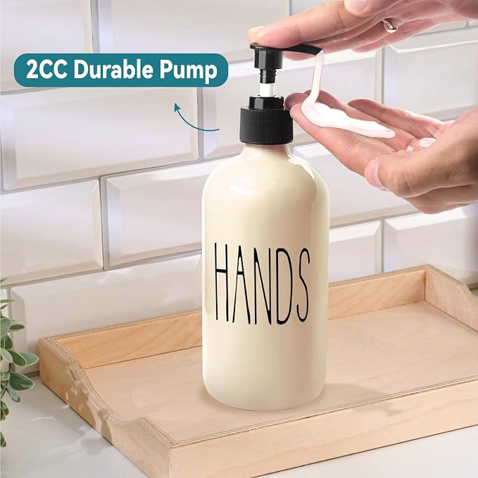 COHOSEGE Glass Soap Dispenser Set 2 Pack, 16 Oz Dish Soap Dispenser - Image 6
