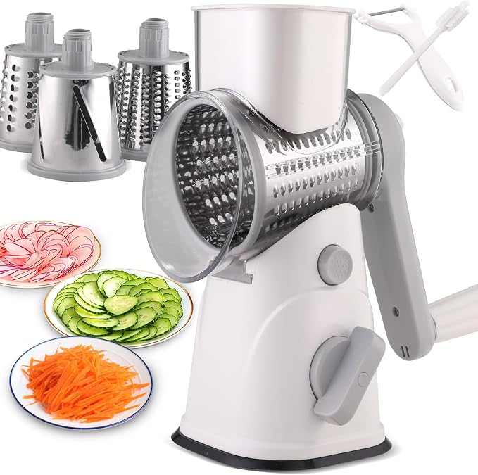 Rotary Cheese Grater Hand Crank, Kitchen Mandolin Vegetable Cheese Shredder by Unknown