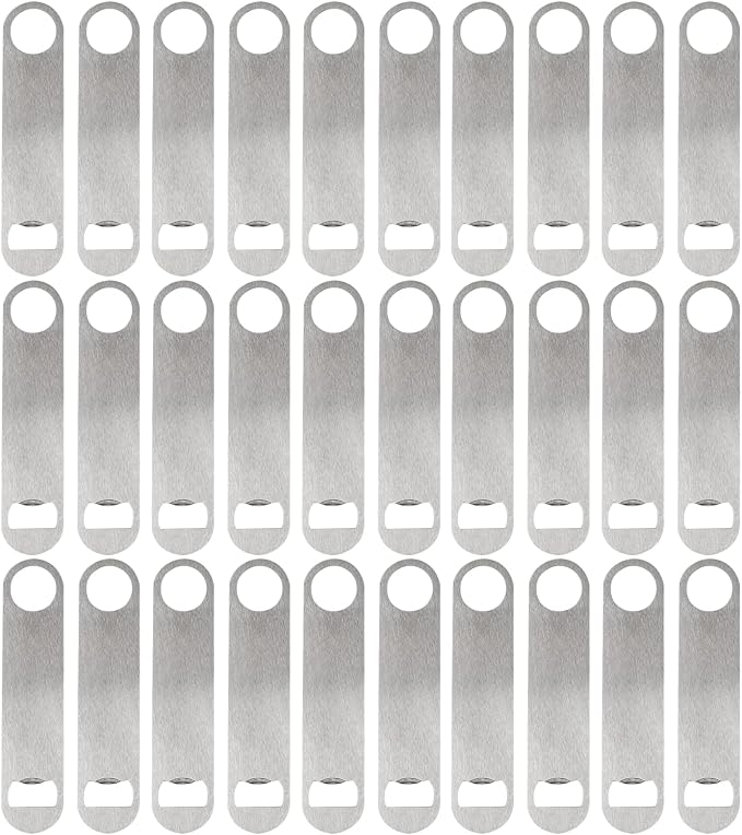 30 Pcs Flat Bottle Opener 7 Inch Stainless Steel Beer bottle Openers Heavy Duty by ZCYSRLQIN