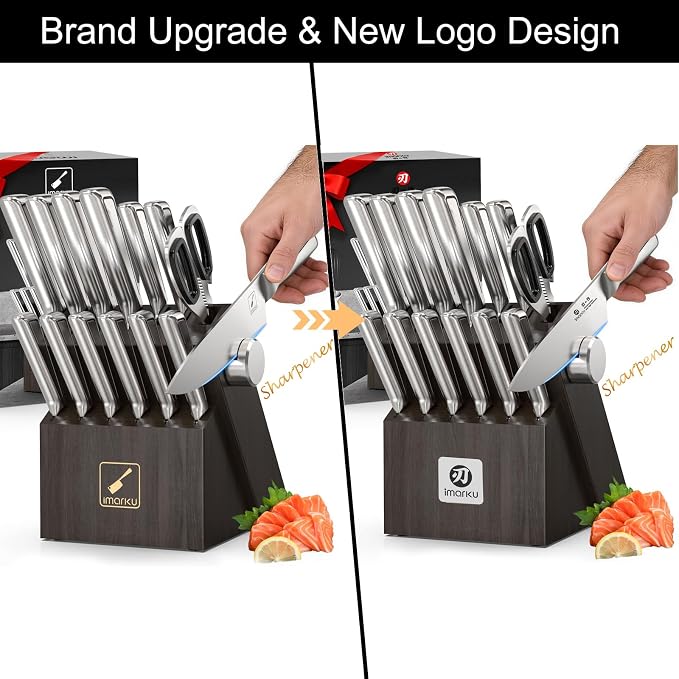 Knife Sets for Kitchen with Block imarku G14 Japanese Knife Set Stainless Steel - Image 8