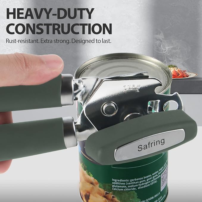 Safring Can Opener Manual, Heavy Duty Handheld Strong Can Opener - Image 6