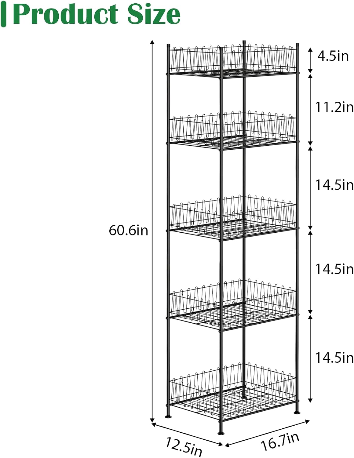 5 Tier Water Bottle Storage Rack Freestanding Metal Water Bottle