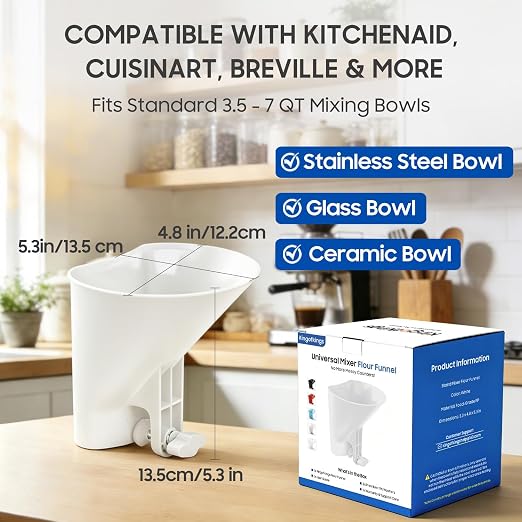 KingofKings Funnel for Kitchen Aid Accessories and Attachments, Flour Funnels - Image 3