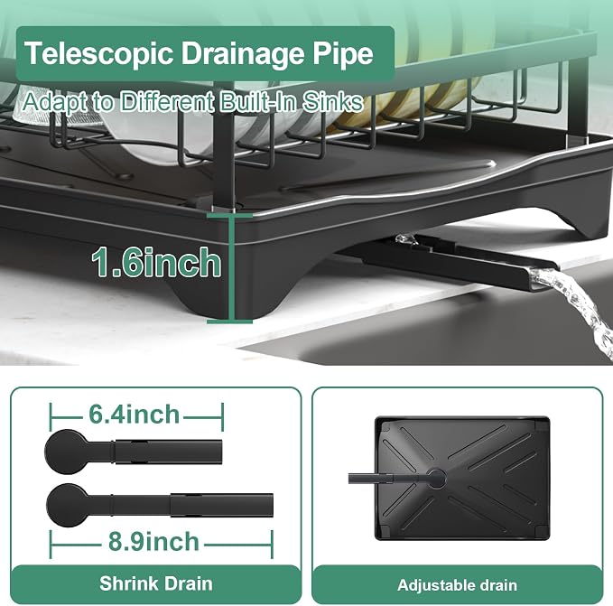 Dish Drying Rack for Kitchen Counter, Large Dish Drying Rack - Image 6