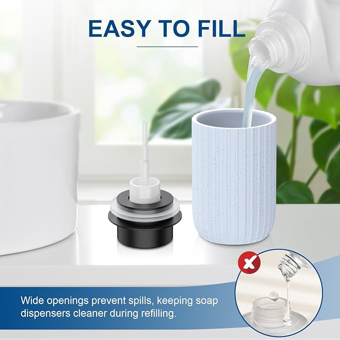 Ceramic Foaming Soap Dispenser, 12 oz Bathroom Foam Hand Soap Dispenser - Image 2
