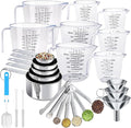 Measuring Cups and Spoons Set 26 Piece, 11 Stainless Steel Nesting Measuring by ATPWONZ