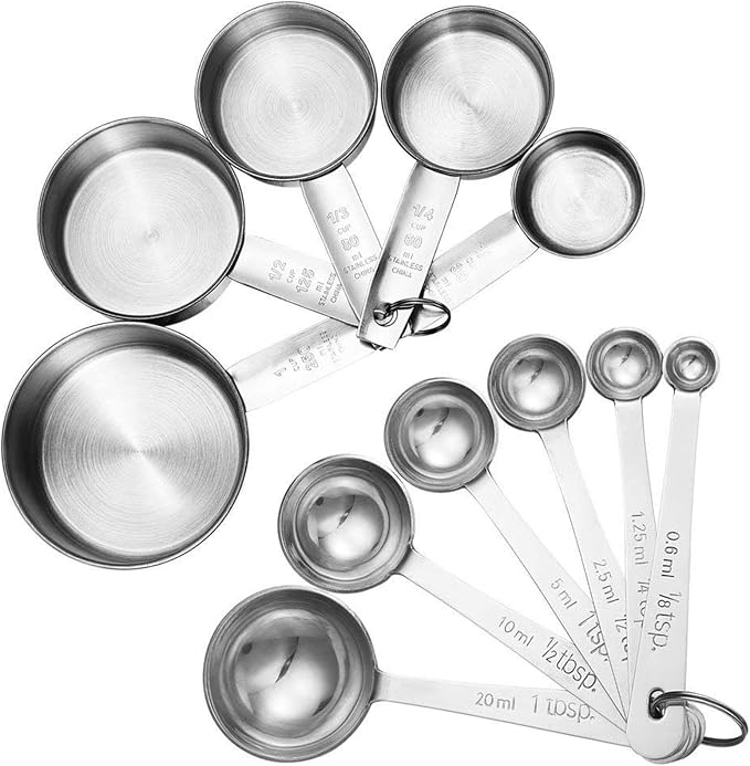 Accmor 11 Piece Stainless Steel Measuring Spoons Cups Set, Premium Stackable by Accmor